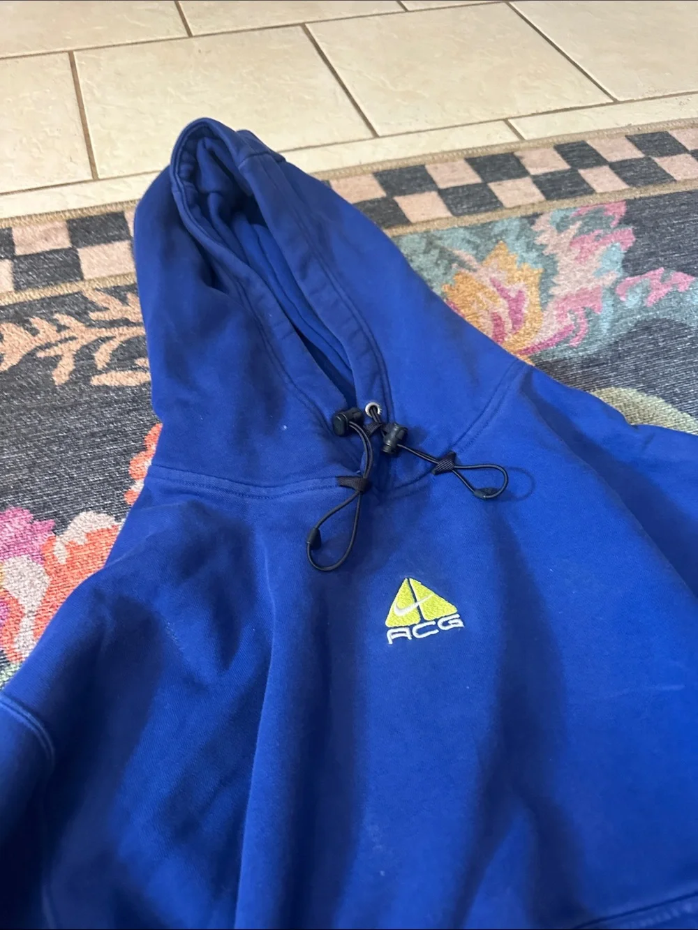 Nike Royal Blue Crewneck Hooded Sweatshirt with Small Sail Logo
